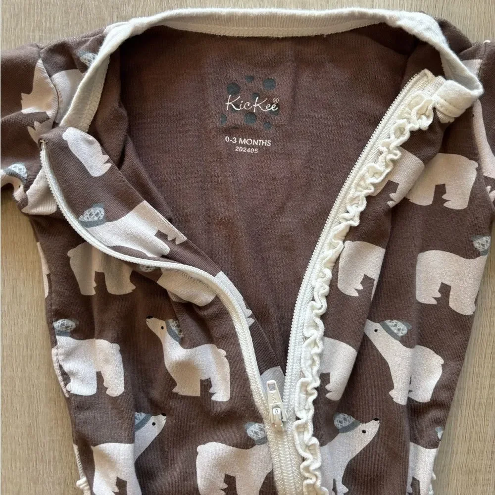 KicKee Pants Coffee Polar Bears Footie